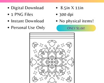 Printable Ojibwe Floral Coloring Pages by Mazinibiidesigns 1 Pages ...