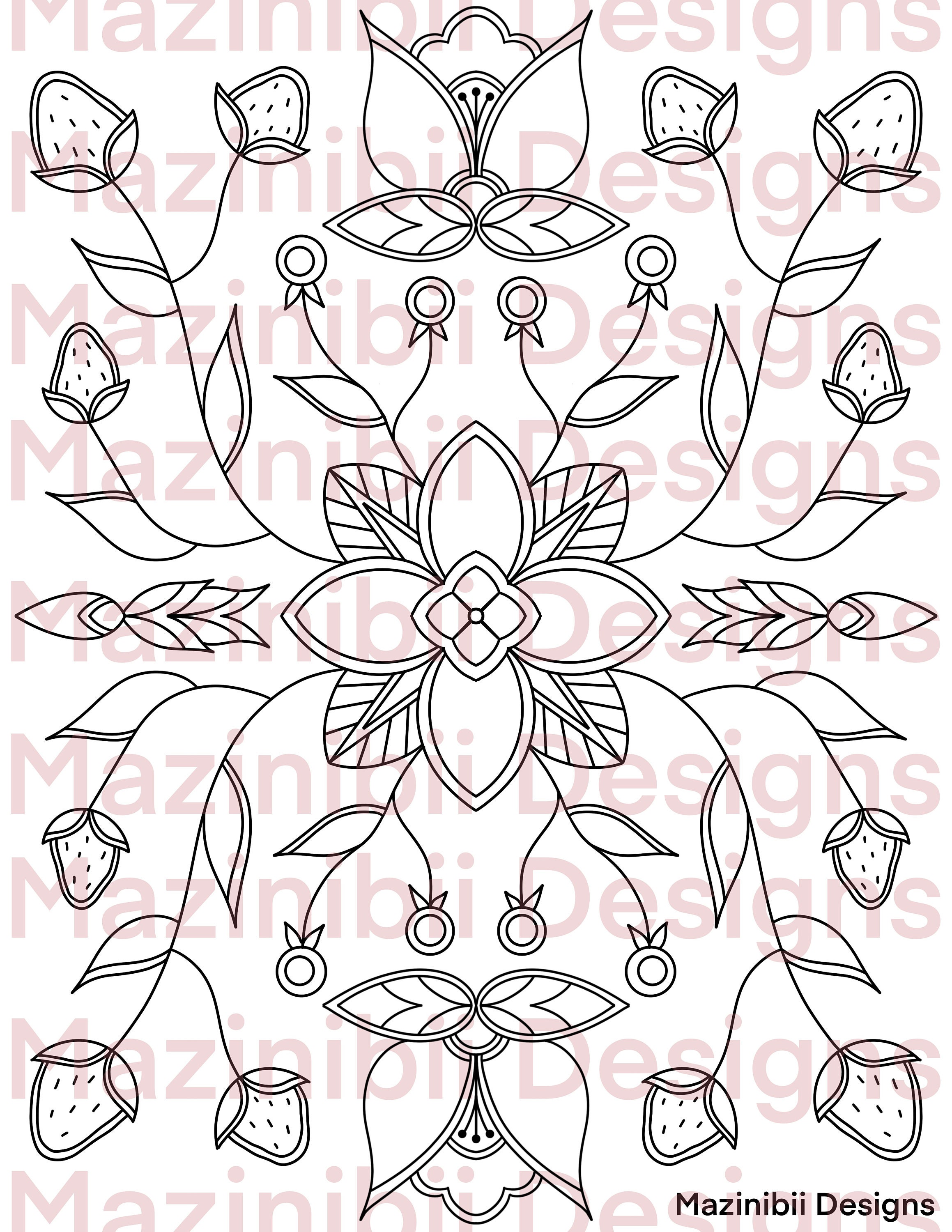 Printable Ojibwe Floral Coloring Pages by Mazinibiidesigns 2 Pages Printable Ojibwe Floral Coloring Pages by Mazinibiidesigns 2 Pages