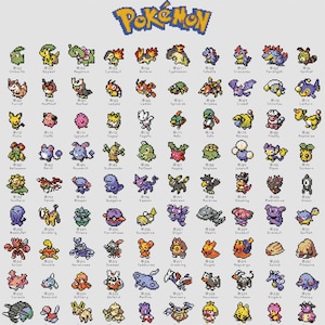 Pokemon Epic Generation 2 Kreuzstichmuster | Alle Johto-Pokemon!