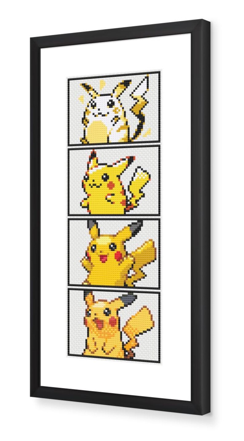Pikachu Through the Generations Cross Stitch Pattern - Etsy