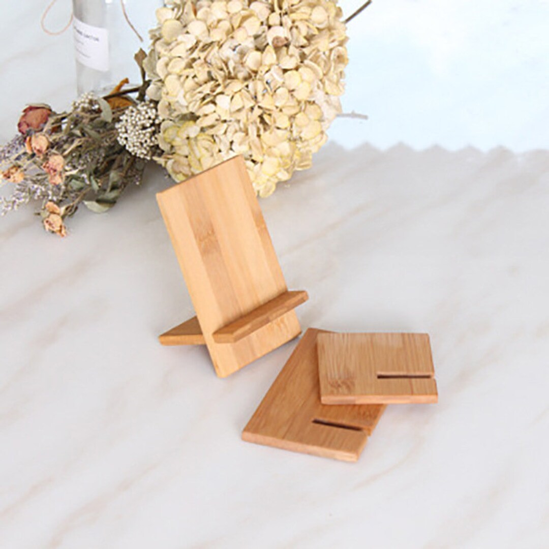 Bamboo Cell Phone Stand Tablet Base Creative Stand Assembled Etsy