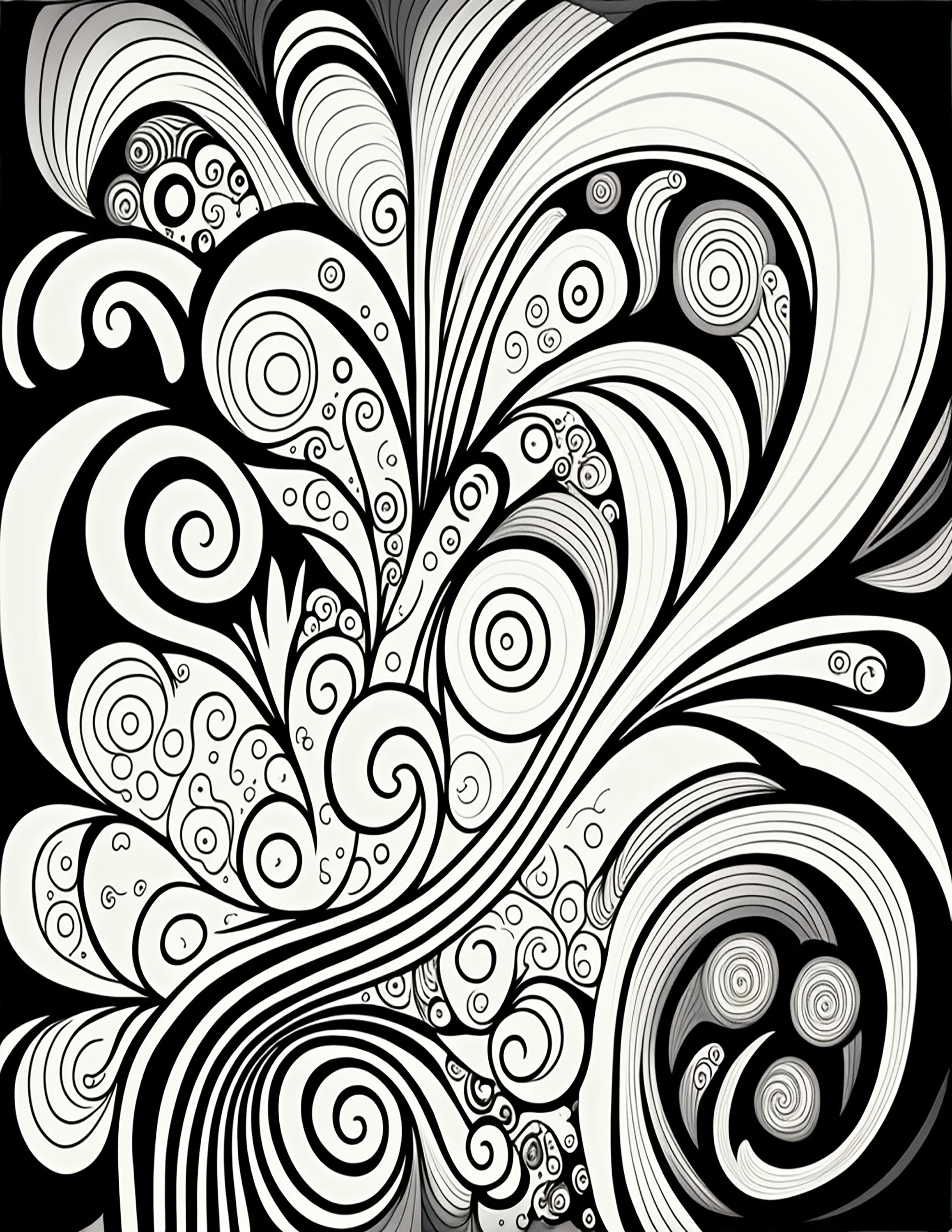 Abstract Trippy Individual Coloring Pages | DIY, Printable, US Letter