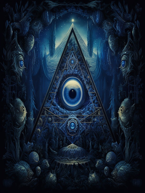 The Evil Eye Tapestry Huge Art Superstition Protection Belief Ward Spell Magic Enlightenment Pyramid Eye Star Etsy