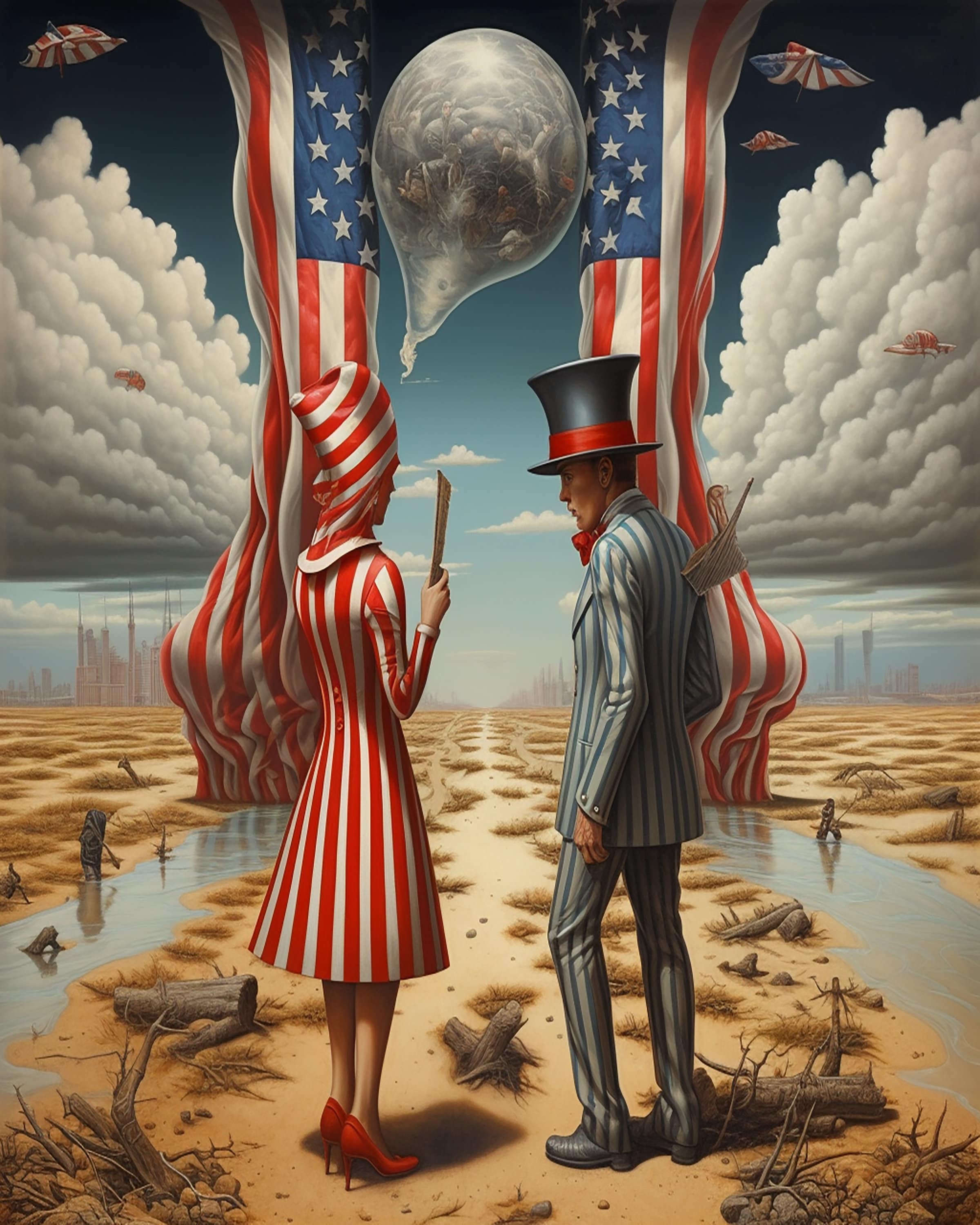 Politics American Surrealism Art Print Digital Download