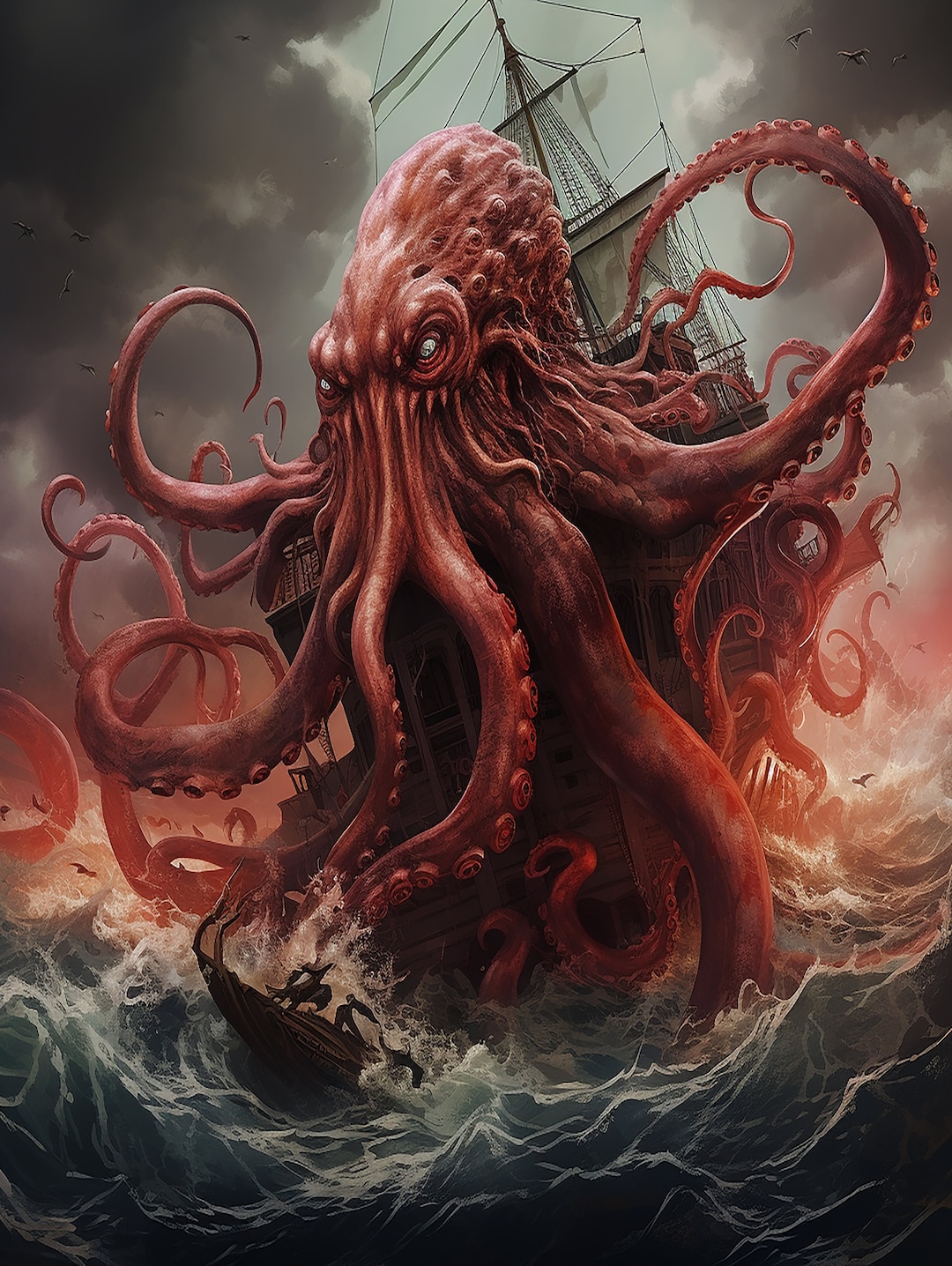 Kraken Tapestry Collection | Art, Octopus, Nautical, Sea Monster