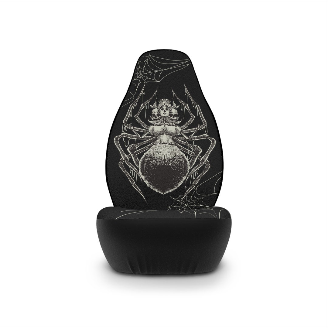 Victorian Goth Car Decor Spider Queen Seat Covers, Dark Witchy Arachne