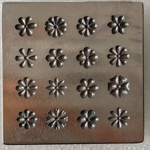 Stahl Abdruckplatte | 16 florale Designs für Schmuck Silberschmieden