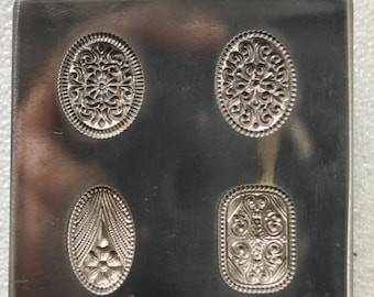 4-in-1 Stahl Abdruckplatte | Schmuck Silberschmiede Werkzeug