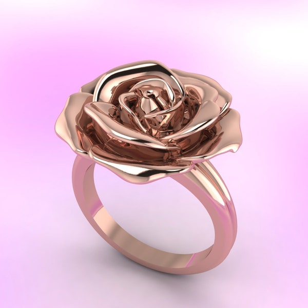 Flower Ring | 3D CAD Digital File | Digital File | Digital Design Of Ring | Gift For Women | Anniversary Gift | Engagement Ring | STL File