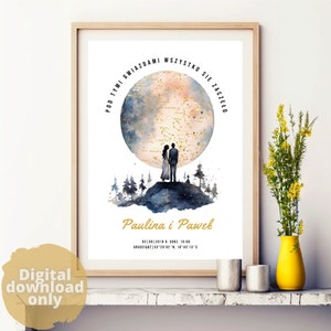 Personalisierte Sternenkarte - PAAR, Variante 02 | Nachthimmel Druck | Sternbild | Geschenk zum Jahrestag, Hochzeit, Valentinstag | Kunstdrucke.