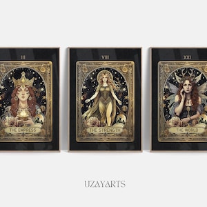 3er Set Tarot Kartendruck, Celestial, Tarot Karte Poster, Tarot Wohnkultur, Witchy Printable, Tarot Wandkunst, | SOFORTIGER DOWNLOAD
