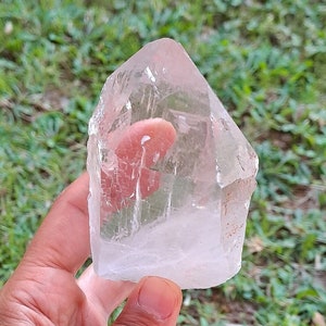 Himalayan Light Smoky Quartz Crystal Record Keeper, Etched w\ Rainbows & White Wisps \ Himalayan Hashupi Quartz Crystal_335gr
