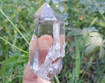 Optical Himalayan Hashupi Quartz Crystal, Record Keeper, Self Healed, DT, Penetrator w\ Rainbows_90gr
