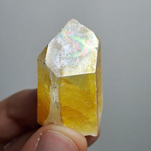 Himalayan Lemurian Iridescent Golden Healer Quartz Crystal w\ Rainbows_21gr