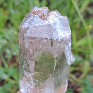 Optical Himalayan Hashupi Quartz Crystal, Record Keeper, Self Healed, DT, Penetrator w Rainbows_90gr zdjęcie 9