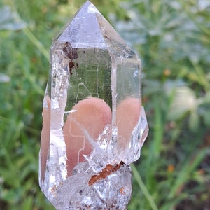 Optical Himalayan Hashupi Quartz Crystal, Record Keeper, Self Healed, DT, Penetrator w Rainbows_90gr zdjęcie 2