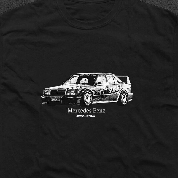 Vintage Mercedes-Benz 190E 2.5-16 EVO II AMG Hammer T-Shirt, 90'S Racing Streetwear | Heavy Cotton Tee