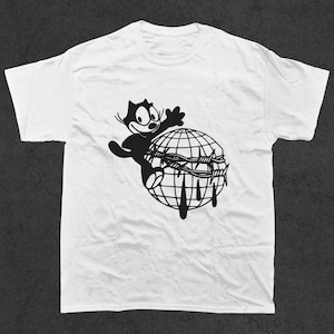 Felix The Cat Barbed Wire World T-Shirt, Vintage Cartoon T-Shirt