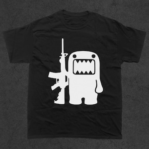 T-shirt grafica Domo Kun AK-47, Y2K Streetwear