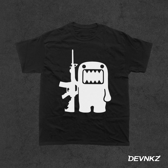 Domo Kun AK-47 Graphic T-Shirt, Y2K Streetwear