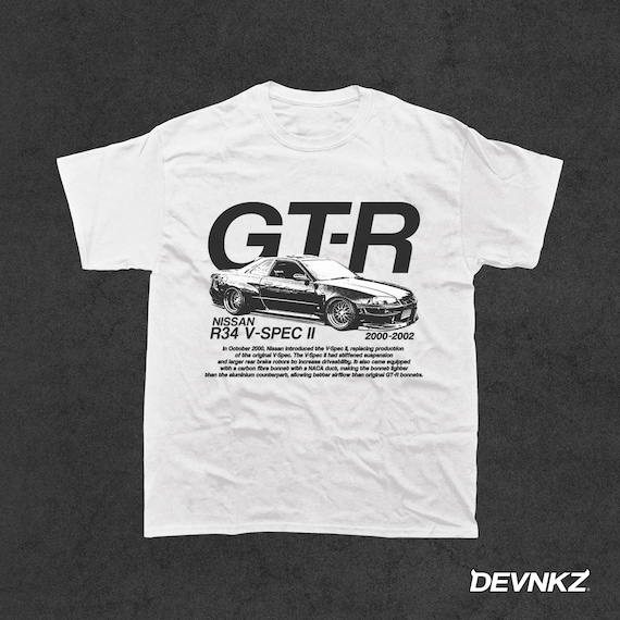 GTR R34 V-SPEC II Nissan Graphic T-shirt, 90's Car Shirt - Etsy