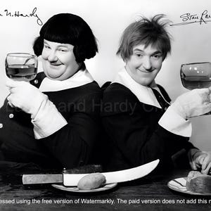 Laurel and Hardy Drinking Funny Movie Pictures Digital Downloads Signed