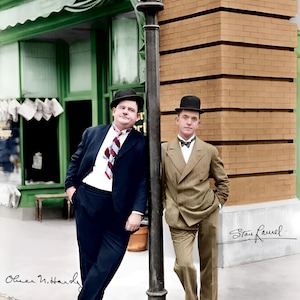 Laurel and Hardy Funny Cool Picture Comedy Stan and Ollie Street Corner Digital Downloads