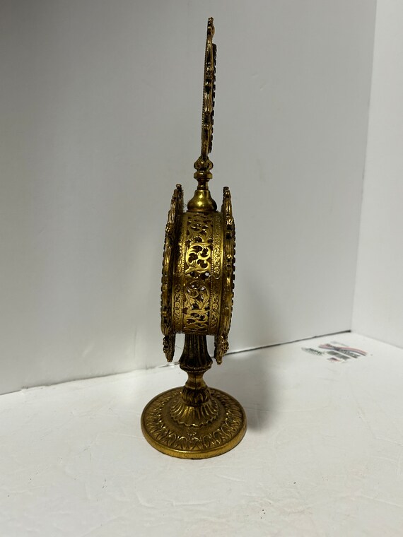 Vintage Mid-Century Ormolu Perfume Bottle 24K Gol… - image 3