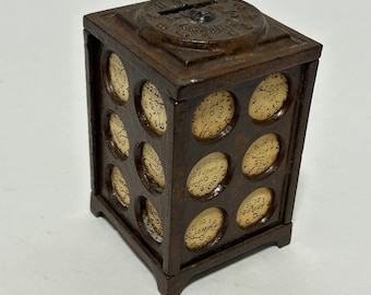 Antique World’s Time Cast Iron Still Coin Bank By Arcade