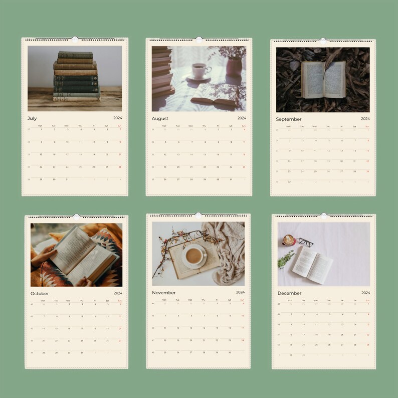 2025 Calendar in the Book Theme Wall Calendar Gift for Book Lovers Etsy