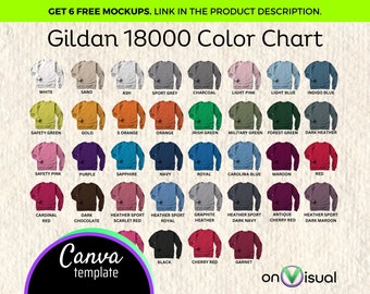 Gildan Sweatshirt Color Chart Gildan 1800 Color Chart Gildan 18000