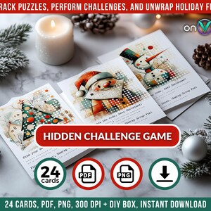 Christmas Party Game for Office, Holiday Team-Building Activity, Fun Icebreaker Challenge Game Cards, Printable Christmas Group Activity Set