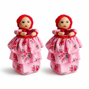 Portalápices para muñecas / Organizador de escritorio adorable / Soporte para muñecas con estampado floral rosa / Decoración de oficina hecha a mano en India / Accesorio para la mesa de estudio de los niños