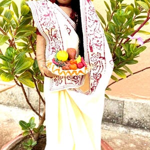 Personalized Indian Doll with Tray | Handmade Cotton and Silk Saree | Traditional Decor Doll | Collectible Indian Art Doll | Gift for Her