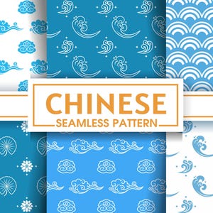 Chinese Seamless Patterns – Asian Digital Paper for Fabric, Wall Art & Crafts