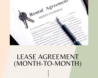 Editable Lease Agreement Template Month to Month  Rental Property