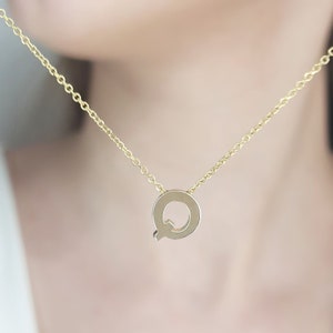 Collar de letras 3D personalizado, collar de oro macizo, collar con dije de letras 3D, delicado collar de letras personalizado, regalo de joyería de oro macizo