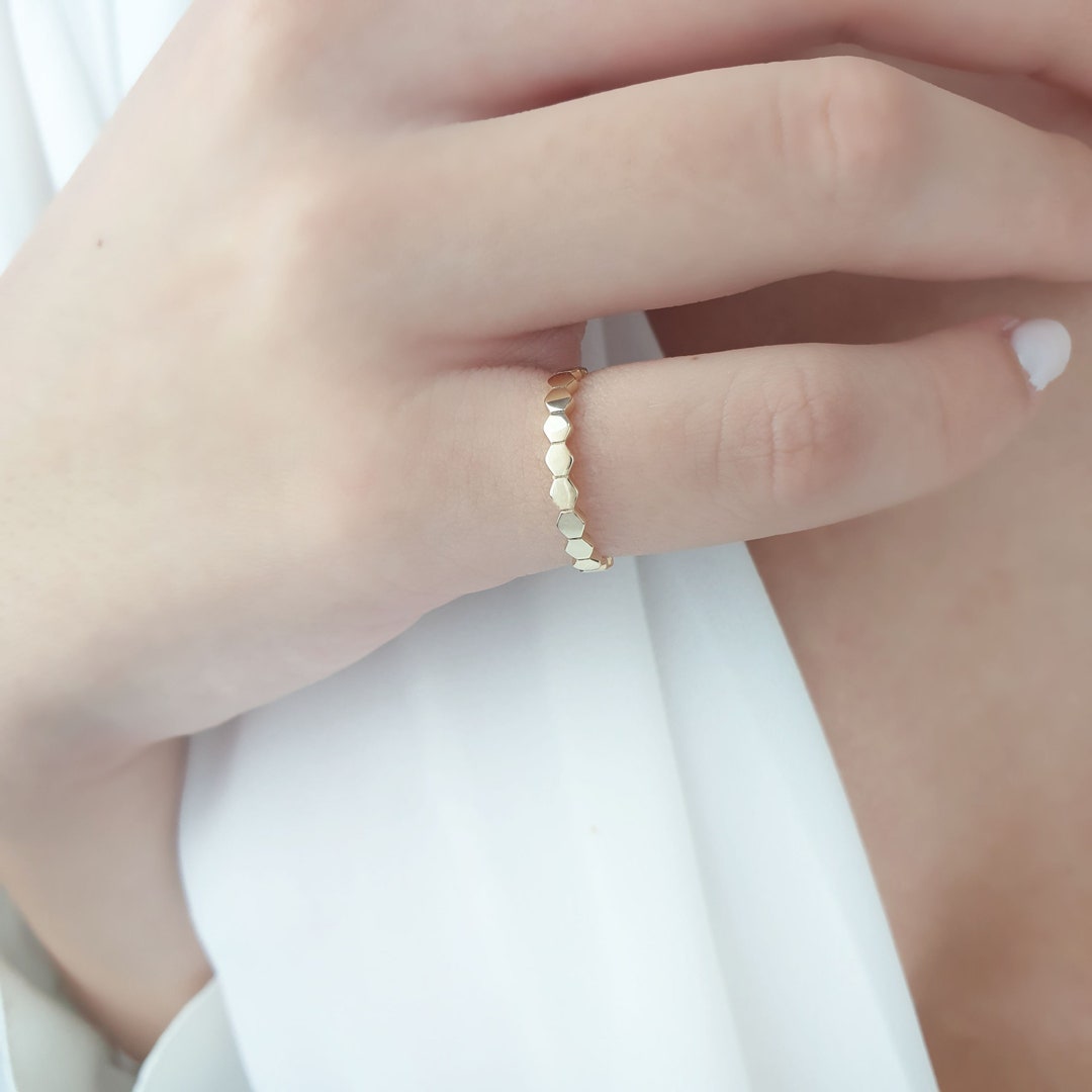 Hexagon Wedding Band Men Women, Dot Eternity Ring, Bold Dot Ring, Save ...