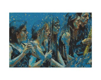 Sigal Miller painting print on canvas - Concert of a musical ensemble of wind instruments