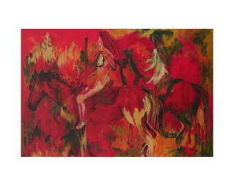 Sigal Miller painting print on canvas Naked Woman Riding Horse