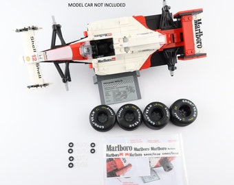 LEGO ICONS Ayrton Senna F1 McLaren Mp4/4 Goodyear Cerchi, pneumatici e adesivi Marlboro di ricambio