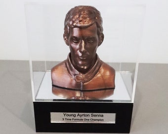 Young Ayrton Senna Bronze Head/Bust Display