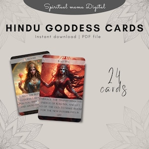 Hindu Goddess Cards Printable – 24 Shakti & Devi Cards for Divine Feminine Practice