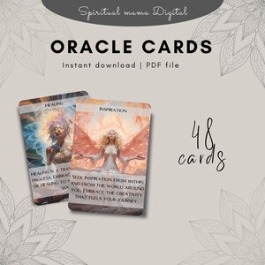Baraja de cartas del Oráculo imprimible: Guía espiritual, visión diaria (Descarga PDF)