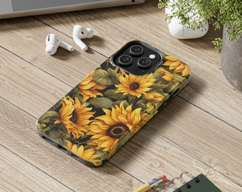 Sonnenblume iPhone Hülle: Elegantes Blumenmuster, stoßfest