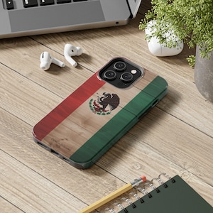 Orgullo Mexicano iPhone Case: Authentic Wood Flag Design