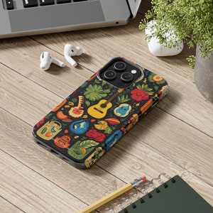 Dia de los Muertos Guitar Phone Case: Colorful Protective iPhone Cover