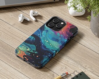 Hand-Drawn Galaxy iPhone Case / Cosmic Nebula Space Pattern for IPhone 11, IPhone 12, IPhone 13, IPhone 14 / Creative gift idea