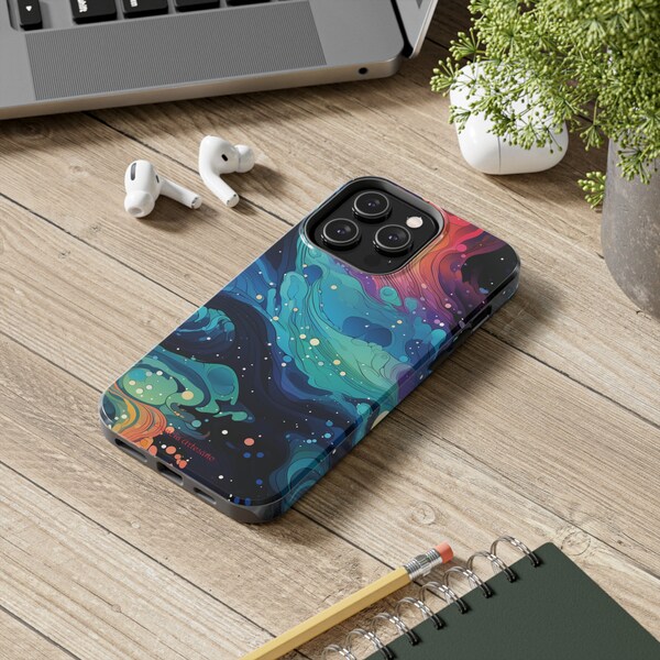 Hand-Drawn Galaxy iPhone Case / Cosmic Nebula Space Pattern for IPhone 11, IPhone 12, IPhone 13, IPhone 14 / Creative gift idea