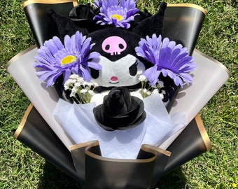 Cute Handmade Sanrio Kuromi Plush Flower Bouquet I Anniversary I Birthday I Graduation I Gifts